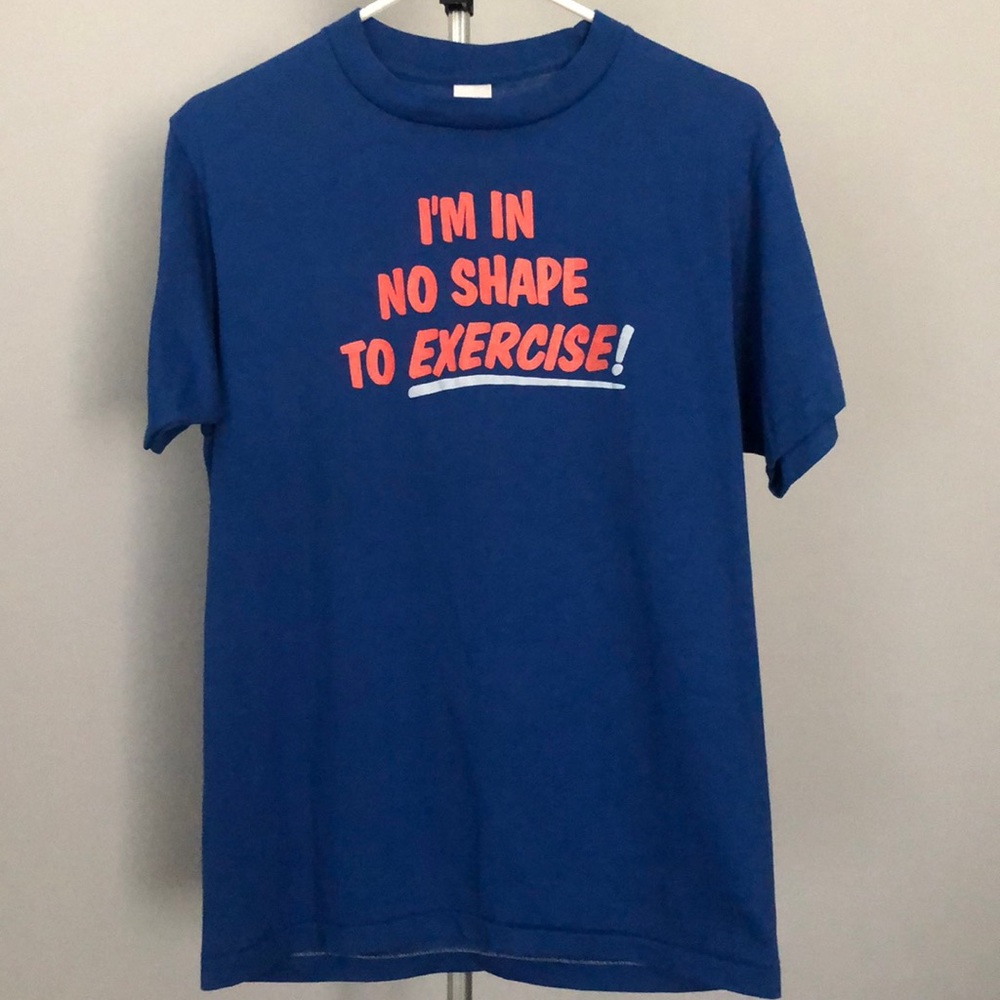 Vintage CHED by Anvil I’m in No Shape to Exercise T Shirt Size Large L